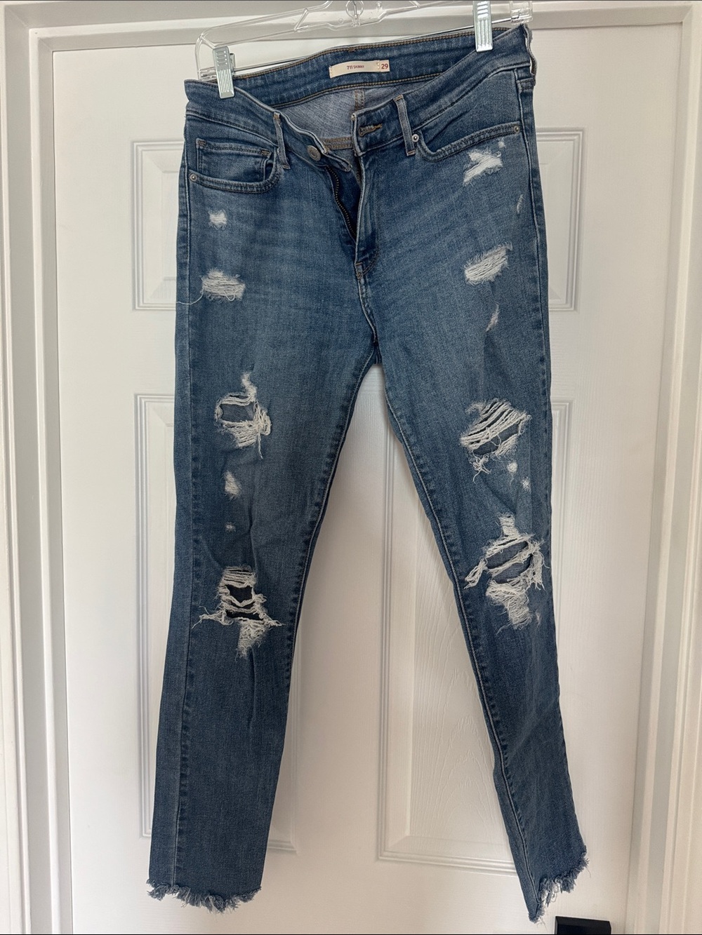 Levi's Ripped Dark Blue Women's Skinny Jeans